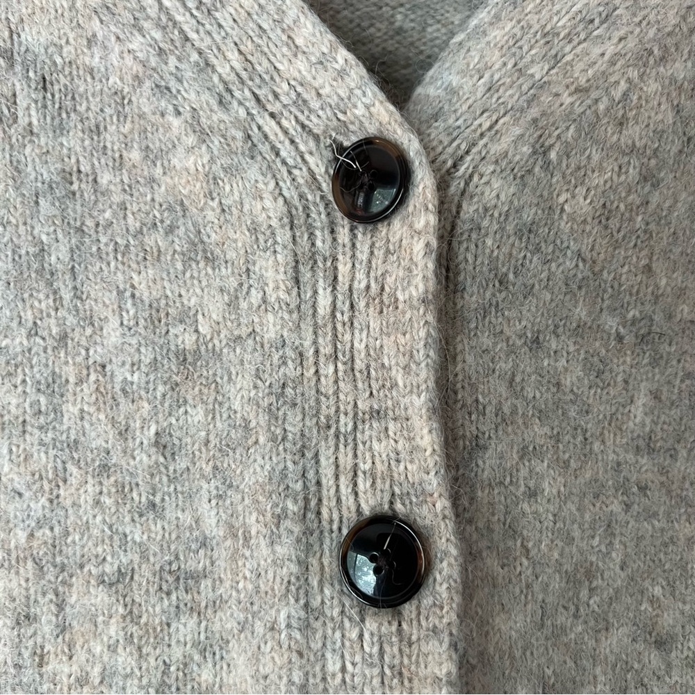 Toteme Treviso Cream Gray Wool-Alpaca Blend Cardigan XXS - Picture 10 of 16